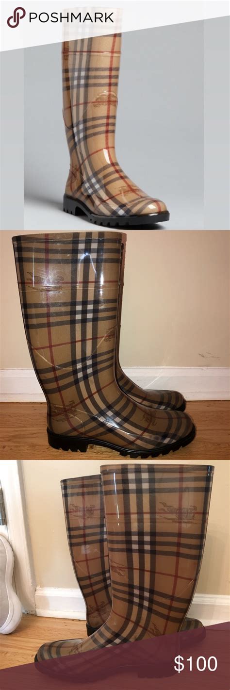 burberry rain boots white film|authentic burberry rain boots.